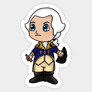 Chibi George Washington - Small Design Sticker